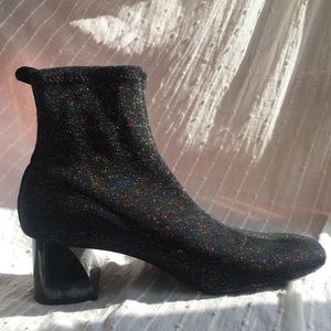 zara glittery sock booties